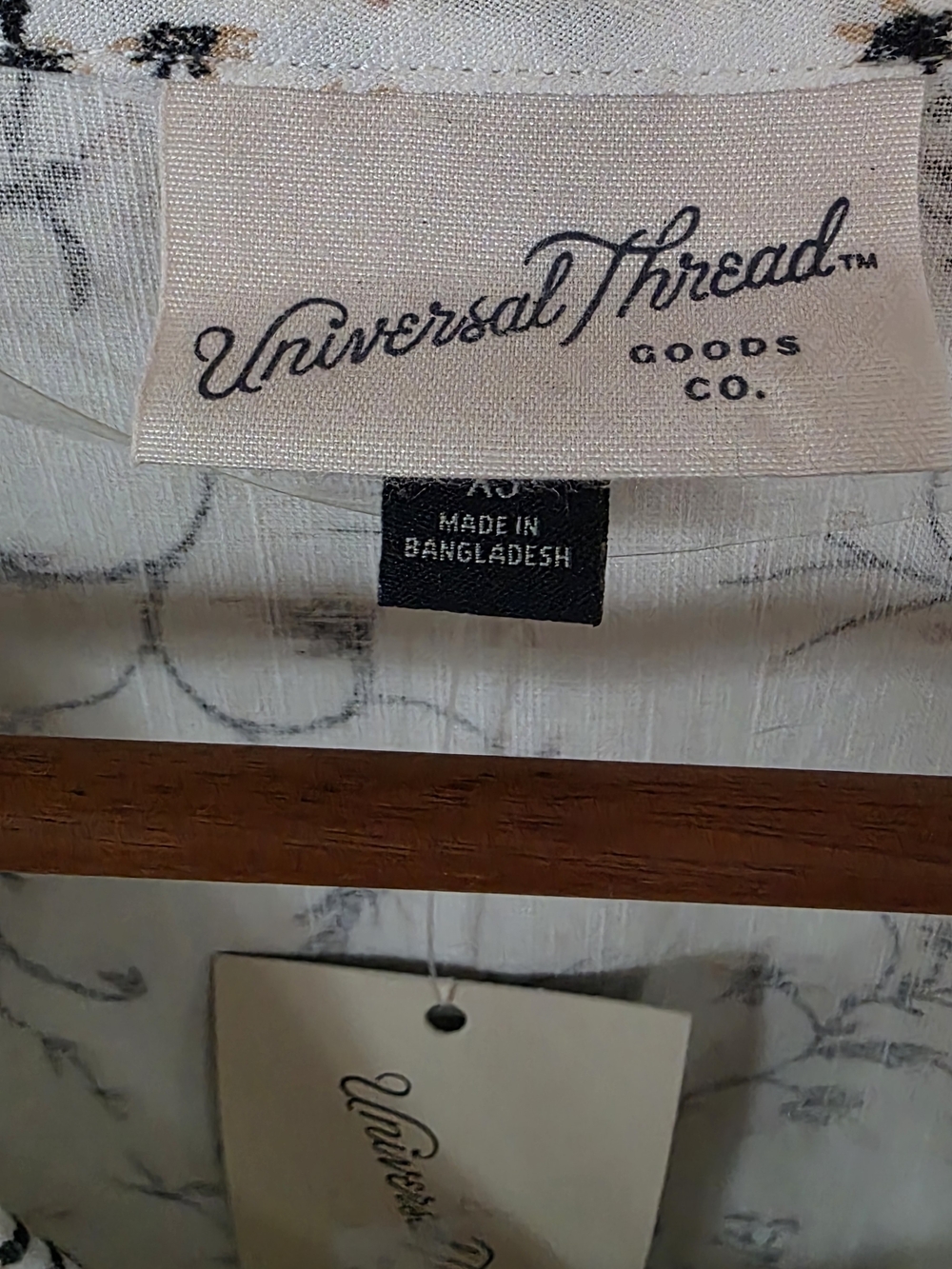 Universal Thread Bell Sleeve White Mini Dress with Black And Pink Floral Print - Picture 6 of 10